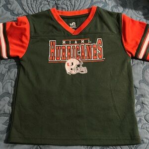 Miami Hurricanes team athletic kid T shirt in green / orange 3T